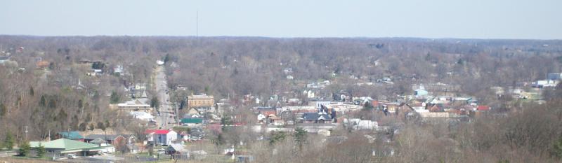  Downtown Corydon Indiana viewed from the Pilot Knob in the Hayswood Nature Reserve