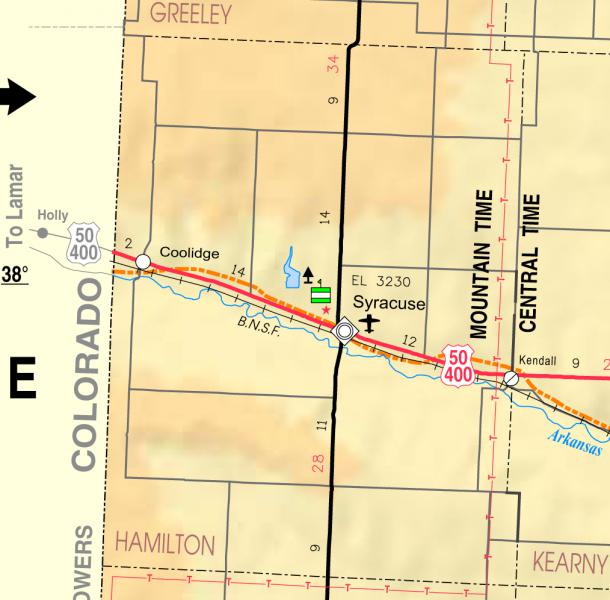  Map of Hamilton Co, Ks, U S A