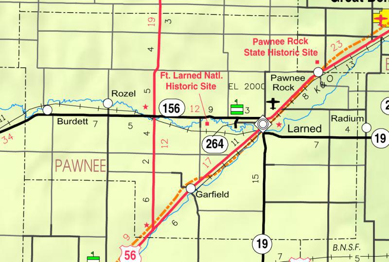  Map of Pawnee Co, Ks, U S A