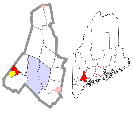  Androscoggin County Maine Incorporated Areas Mechanic Falls Highlighted