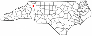  N C Map-doton- North Wilkesboro