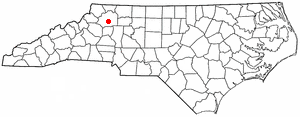  N C Map-doton- Wilkesboro