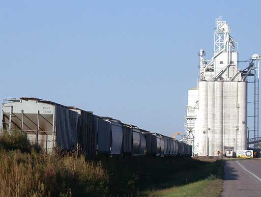  Grain elevator along U. S. Highway 30 in Shelton, Nebraska