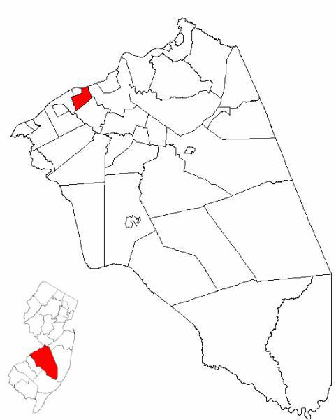 Map of Burlington County highlighting Edgewater Park Township