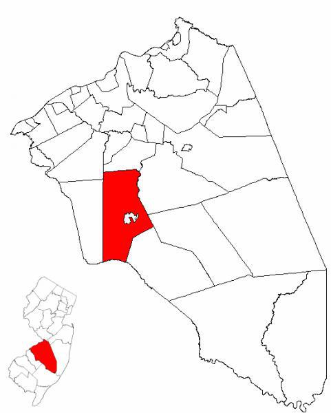  Map of Burlington County highlighting Medford Township