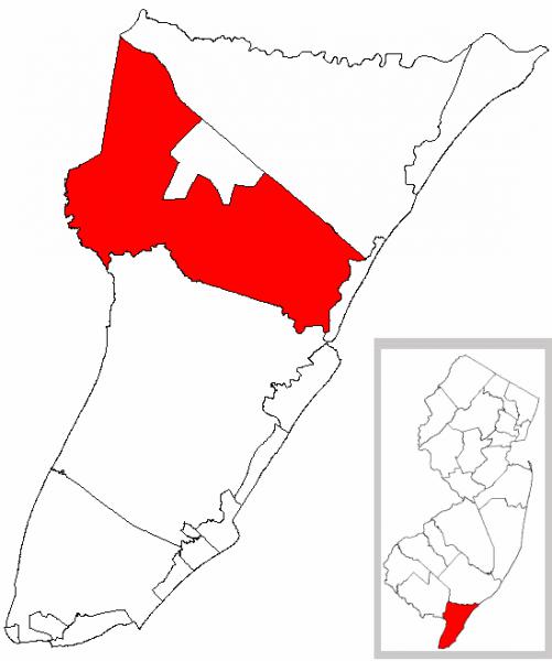  Map of Cape May County highlighting Dennis Township