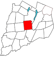  Otsego County outline map Hartwick red