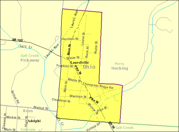  Detailed map of Laurelville, Ohio