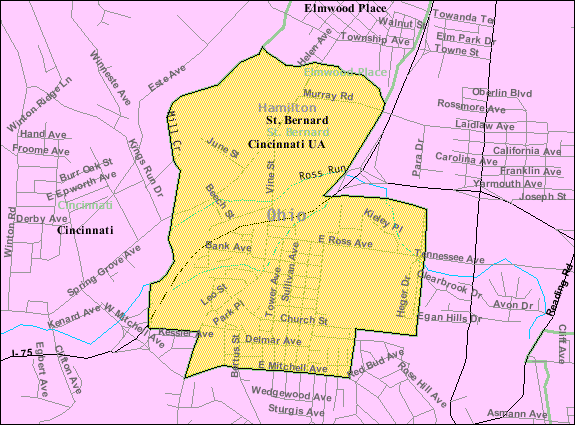  Detailed map of St. Bernard