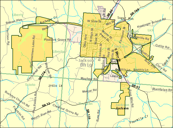  Detailed map of Jackson, Ohio