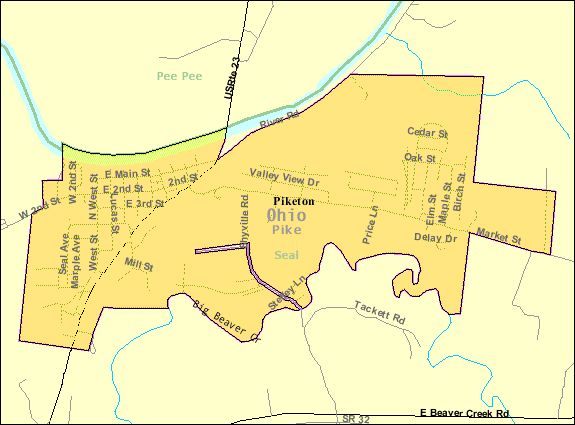  Detailed map of Piketon, Ohio