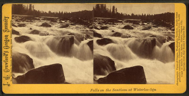  Falls on the Santiam at Waterloo, Ogn, by J. G. Crawford
