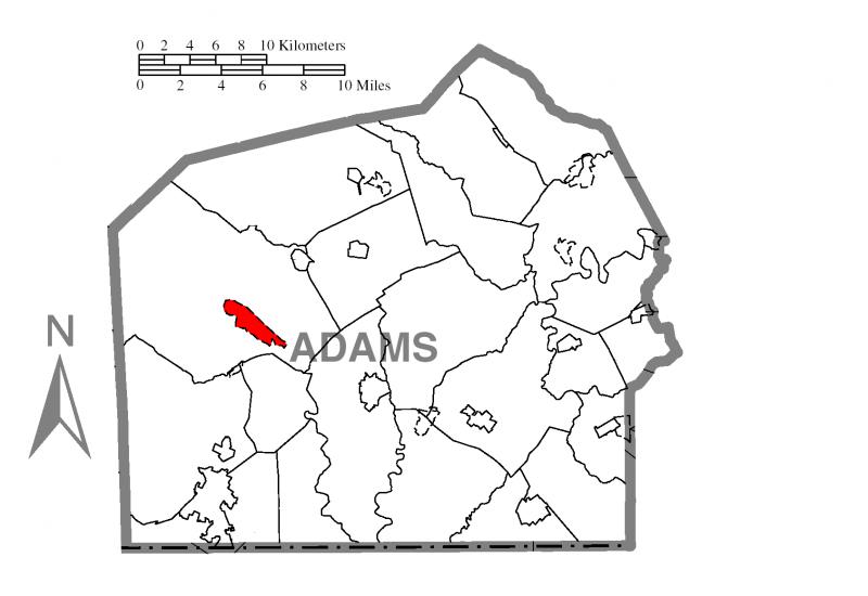  Map of Cashtown- Mc Knightstown, Adams County, Pennsylvania Highlighted