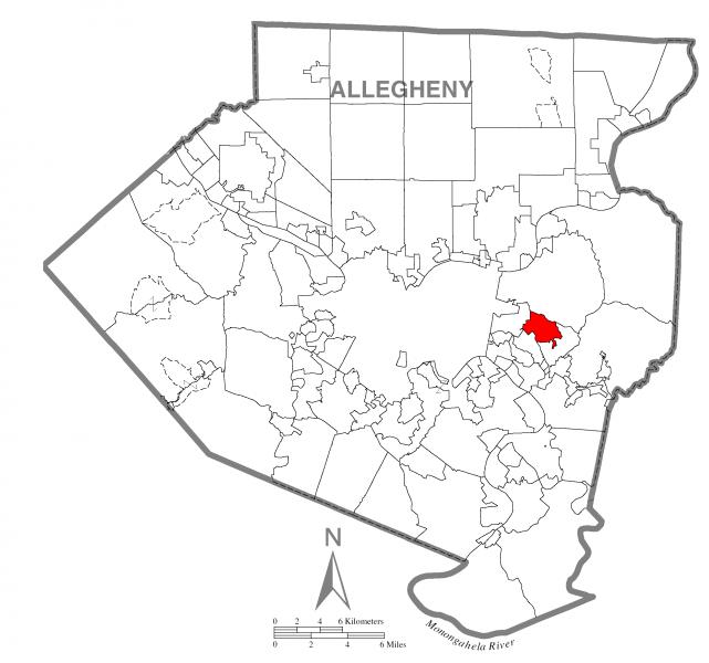  Map of Churchill, Allegheny County, Pennsylvania Highlighted