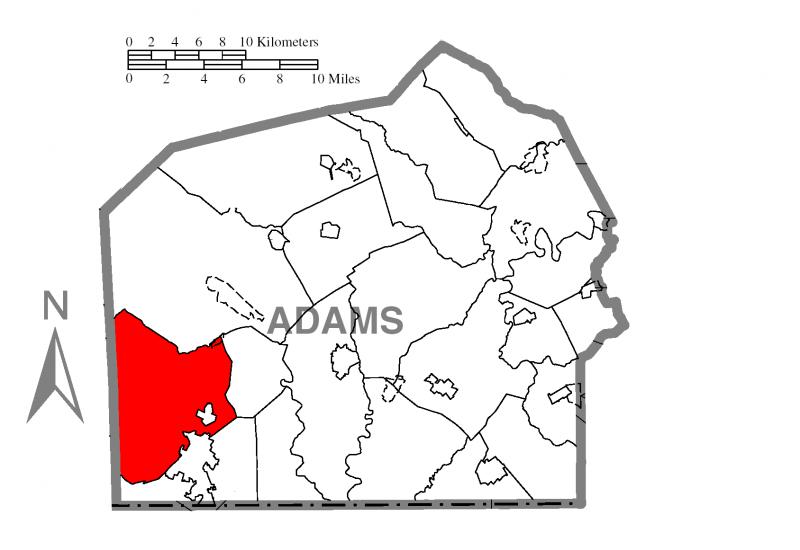  Map of Hamiltonban Township, Adams County, Pennsylvania Highlighted