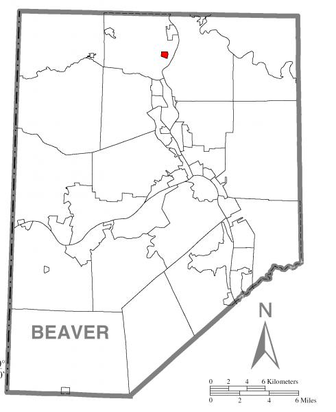 Map of Homewood, Beaver County, Pennsylvania Highlighted