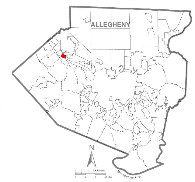  Map of Osborne, Allegheny County, Pennsylvania Highlighted