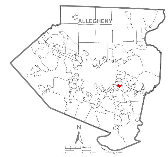  Map of Rankin, Allegheny County, Pennsylvania Highlighted