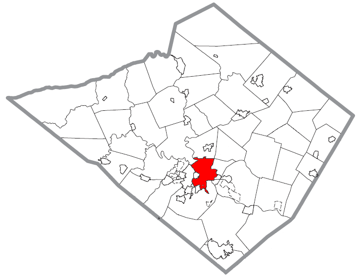  Map of Reading, Berks County, Pennsylvania Highlighted