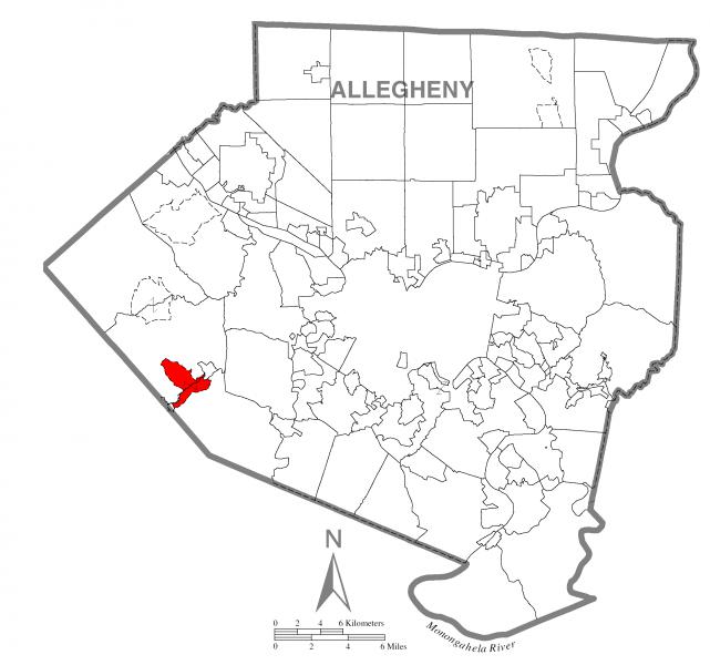  Map of Sturgeon- Noblestown, Allegheny County, Pennsylvania Highlighted