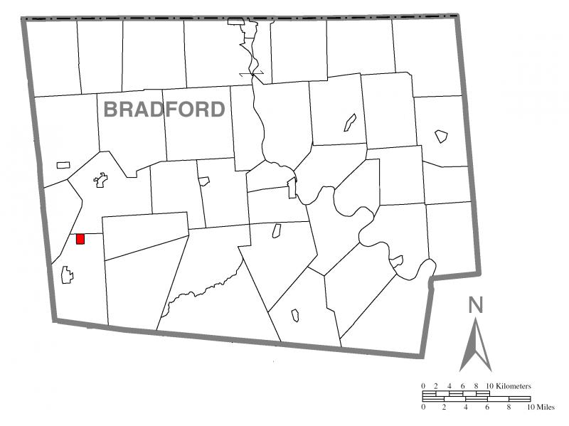  Map of Alba, Bradford County, Pennsylvania Highlighted