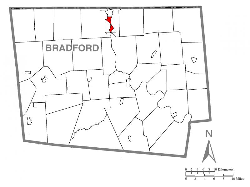  Map of Athens, Bradford County, Pennsylvania Highlighted