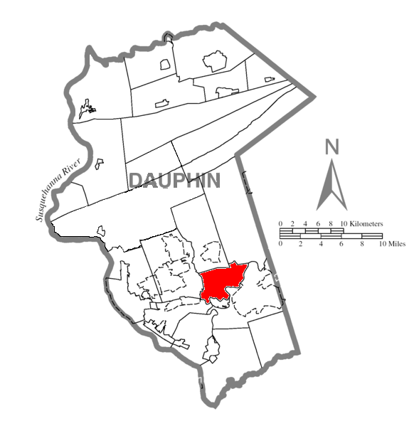  Map of Dauphin County, Pennsylvania Highlighting South Hanover Township