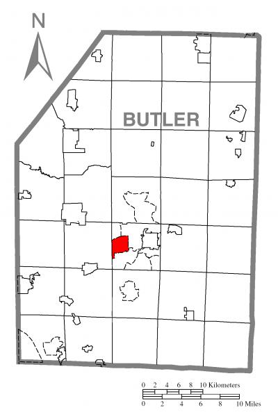  Map of Meridian, Butler County, Pennsylvania Highlighted