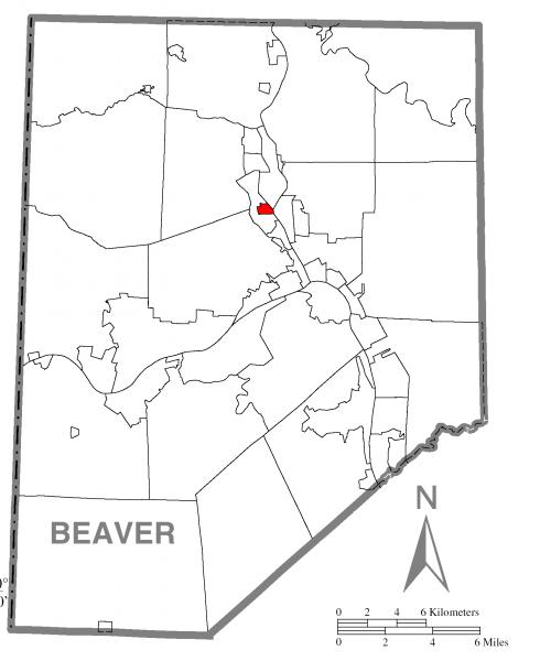  Map of Patterson Heights, Beaver County, Pennsylvania Highlighted