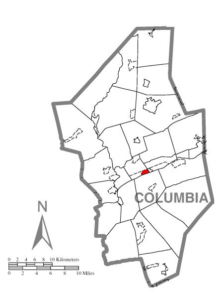  Map of Almedia, Columbia County, Pennsylvania Highlighted