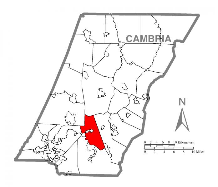  Map of Croyle Township, Cambria County, Pennsylvania Highlighted
