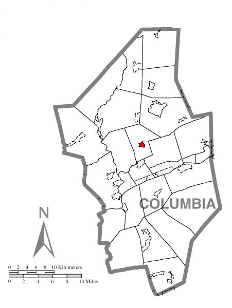  Map of Orangeville, Columbia County, Pennsylvania Highlighted