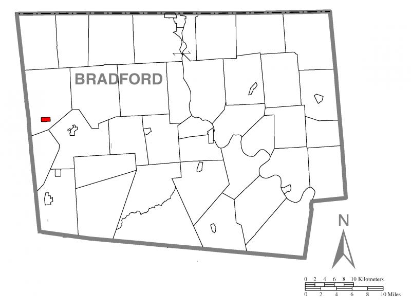  Map of Sylvania, Bradford County, Pennsylvania Highlighted
