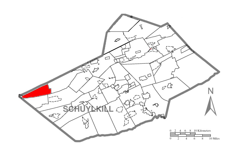  Map of Schuylkill County, Pennsylvania Highlighting Upper Mahantongo Township