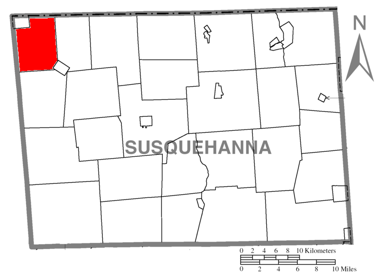  Map of Susquehanna County Pennsylvania highlighting Apolacon Township
