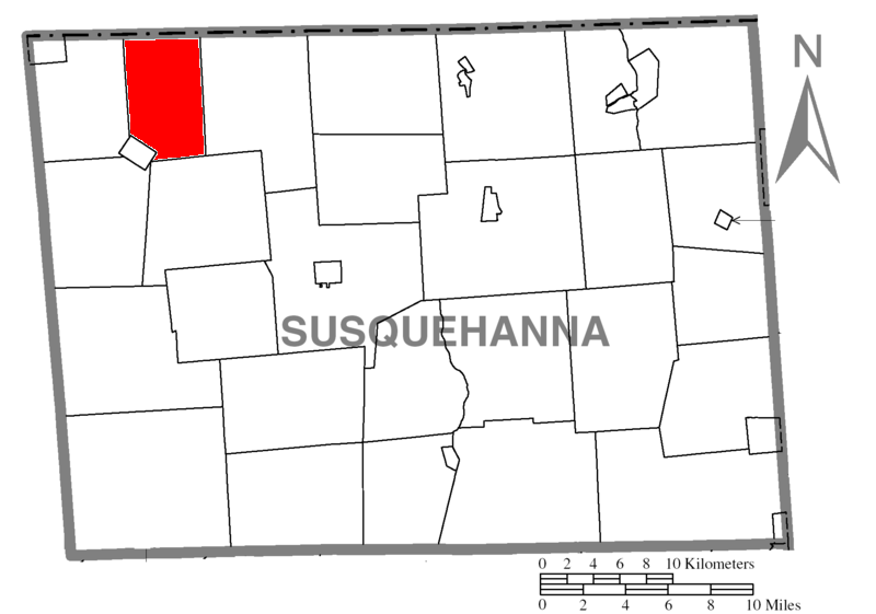  Map of Susquehanna County Pennsylvania highlighting Choconut Township