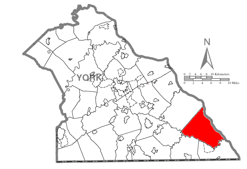  Map of York County, Pennsylvania Highlighting Lower Chanceford Township