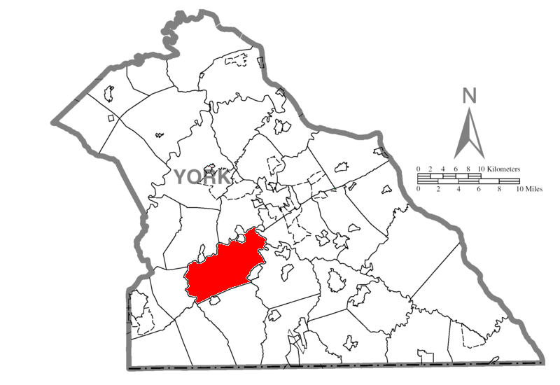  Map of York County, Pennsylvania Highlighting North Codorus Township