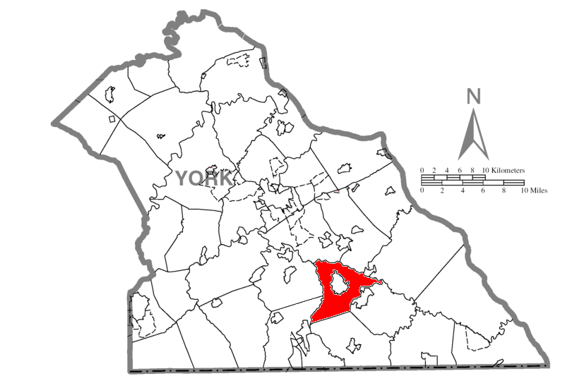  Map of York County, Pennsylvania Highlighting North Hopewell Township