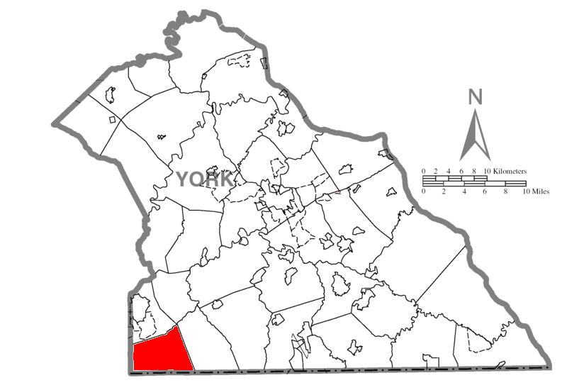  Map of York County, Pennsylvania Highlighting West Manheim Township