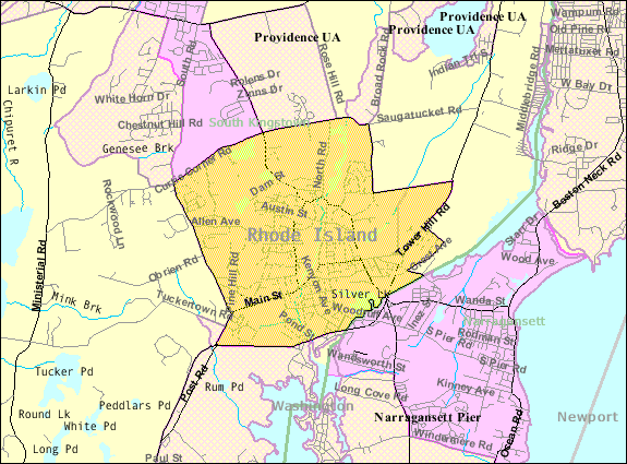  Detailed map of Wakefield- Peacedale, Rhode Island